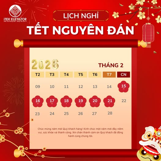  THÔNG BÁO LỊCH NGHỈ TẾT NGUYÊN ĐÁN 2026 