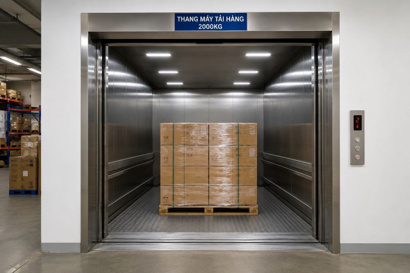 Thang Máy Tải Hàng 2000kg​: Đặc Điểm, Ứng Dụng,Báo Giá Mới Nhất