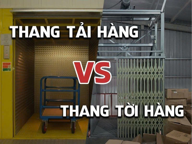 thang máy tải hàng và thang máy tải người