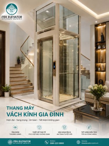 Thang máy gia đình vách kính​