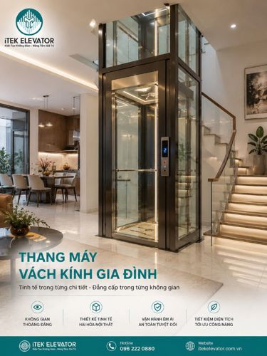 Thang máy gia đình vách kính​